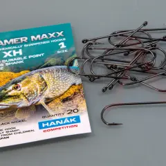 Haczyki muchowe rodzaje i zastosowanie do suchych muszek. Haczyki Hanák Streamer Maxx H 95 XH, czarny nikiel, rozmiar 1, do łowienia drapieżników.