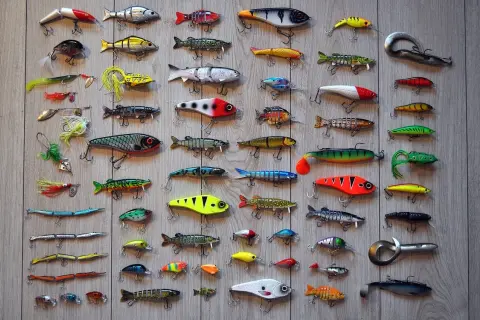Wiele przynęt wędkarskich. Spławik stały czy przelotowy co wybrać na płytką wodę? Różne kolory i kształty.